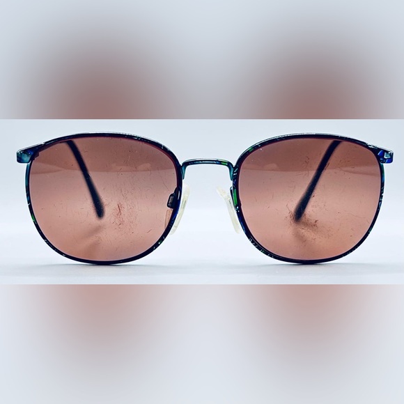 Vintage Charmant 4228 Green Blue Oval Sunglasses Frames Only - Picture 3 of 8